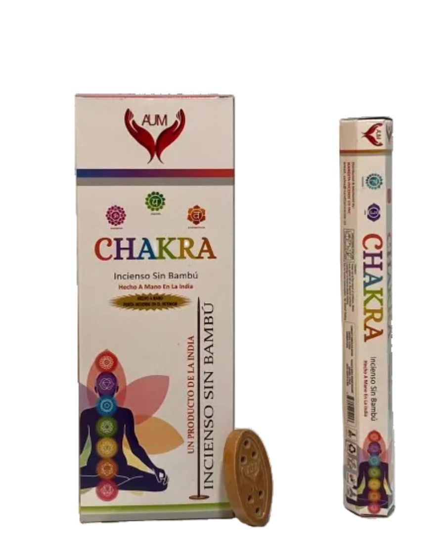 AUM Chakra Bambooless Incienso – 90 Sticks with Holder