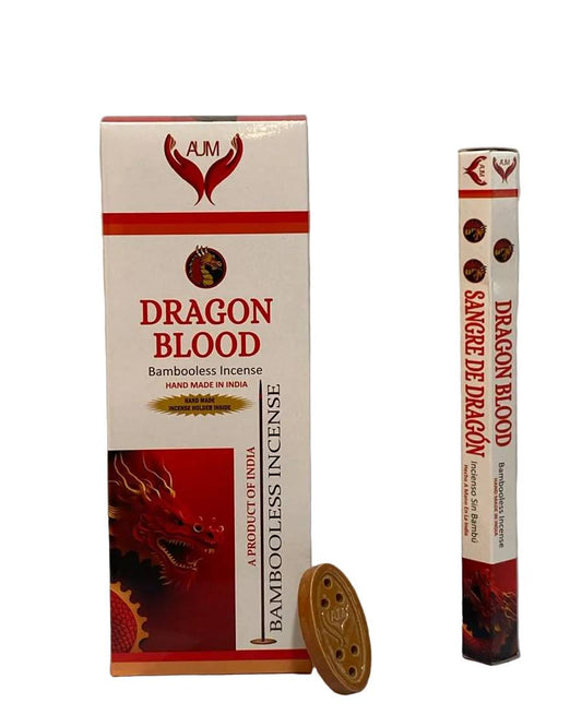 AUM Dragon’s Blood Bambooless Incense – 90 Sticks with Holder
