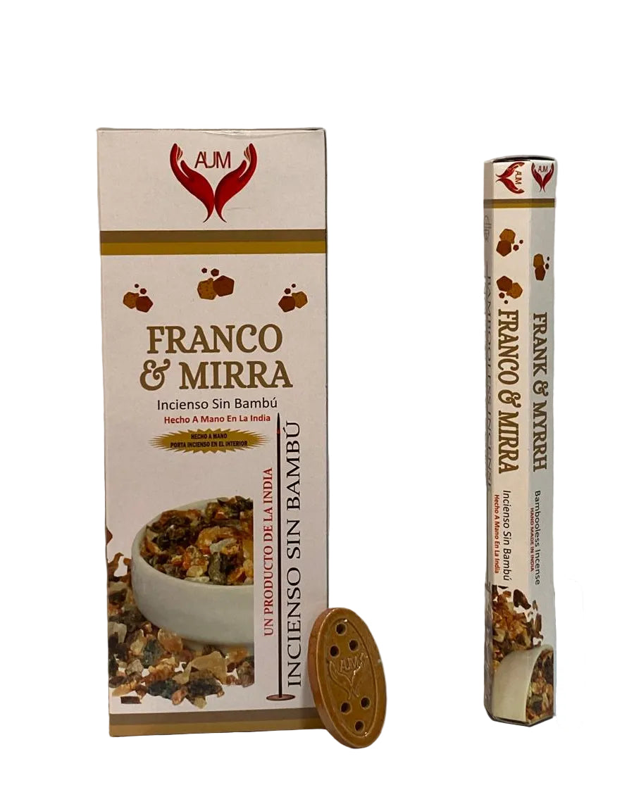 AUM Franco & Mirra Bambooless Incense – 90 Sticks with Holder