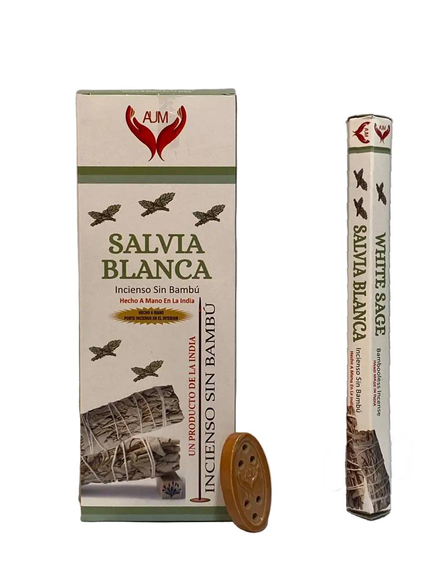 AUM Salvia Blanca Bambooless Incense – 90 Sticks with Holder