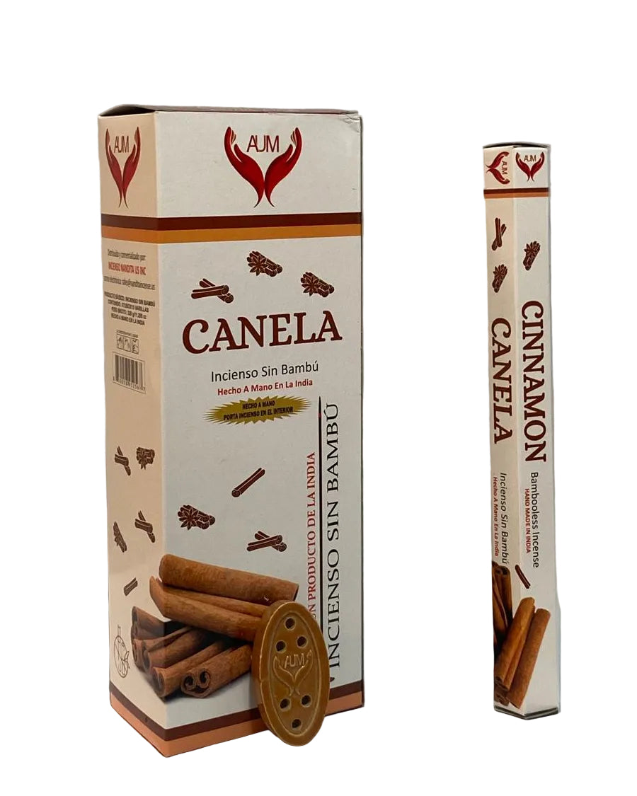 AUM Canela Bambooless Incense – 90 Sticks with Ceramic Holder