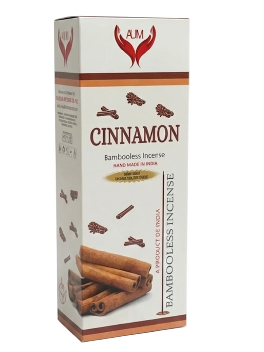 AUM Cinnamon Bambooless Incense | 90 Sticks and Ceramic Holder