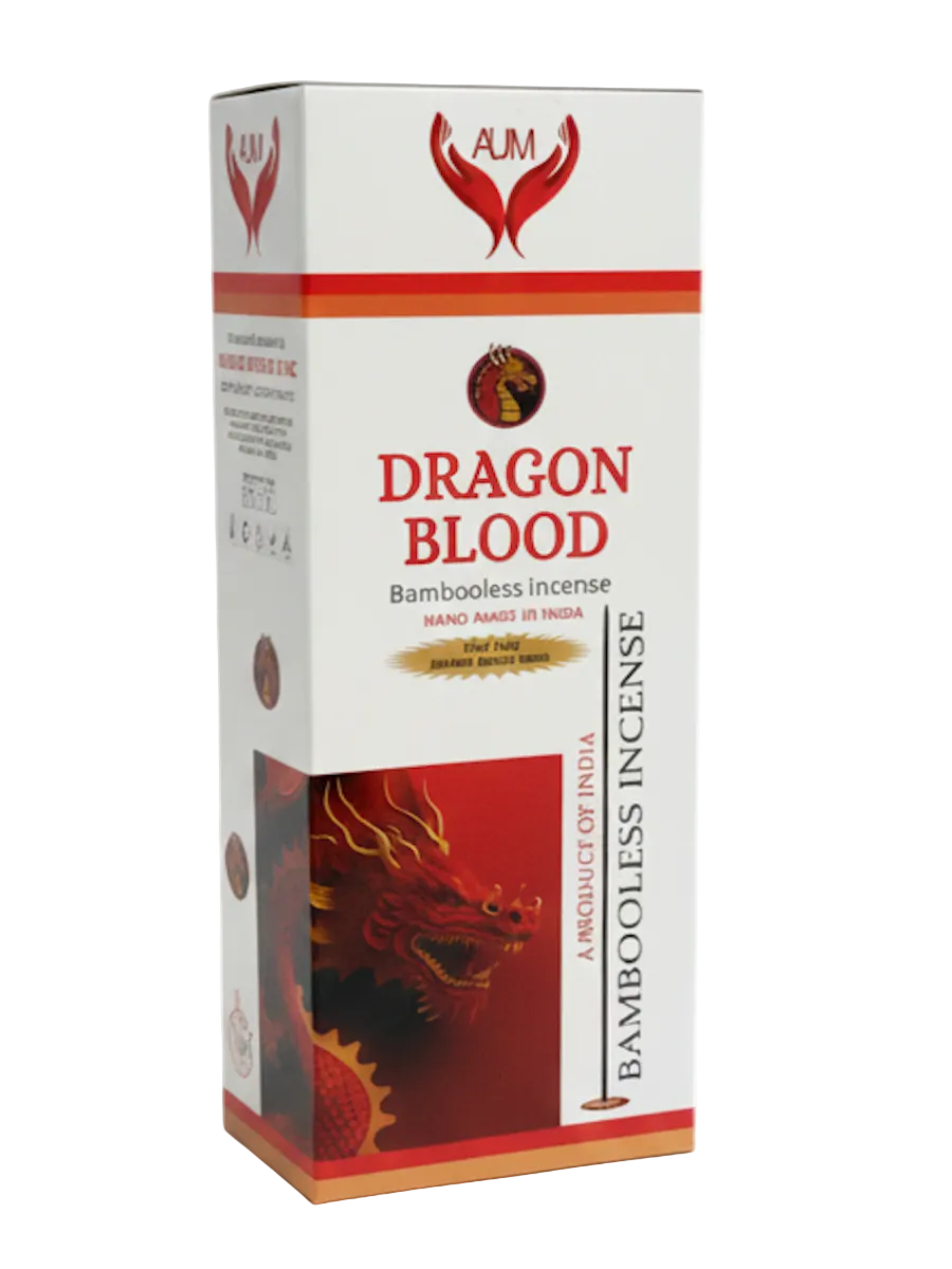 AUM Dragon’s Blood Bambooless Incense | 90 Sticks and Ceramic Holder