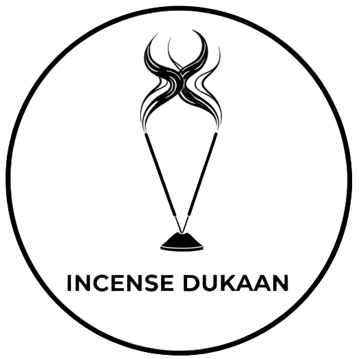 Logo of Incense Dukaan with a black circle on a white background