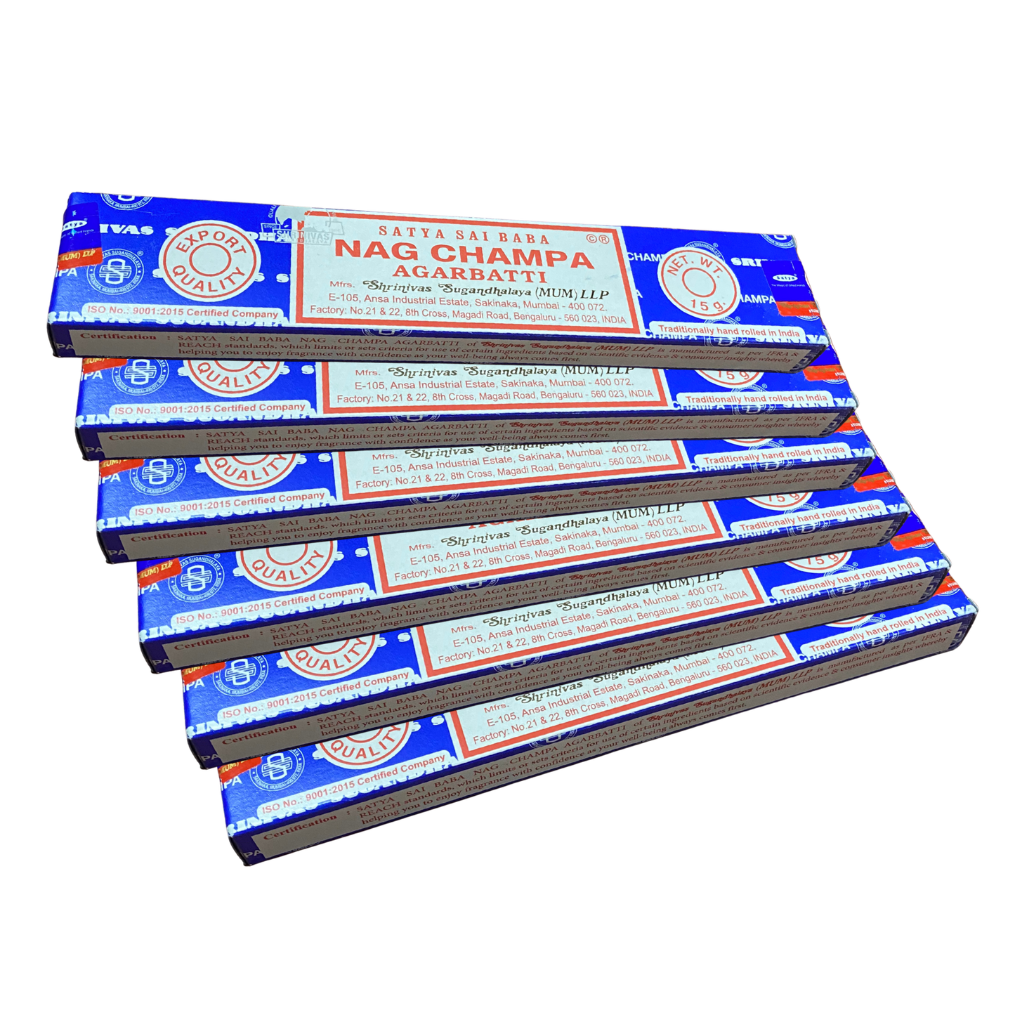 Satya Nag Champa Incense Sticks 6 packs of 15 grams